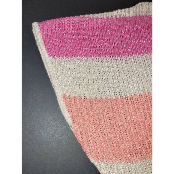 Say What? Women's Short Dolman Sleeves Multicolor Striped Bohemian Top Size L - Picture 6 of 9